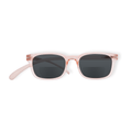 Klammeraffe No.11 bifocal reading sunglasses in pearl rosé color on a white background, design for women with longer temples.