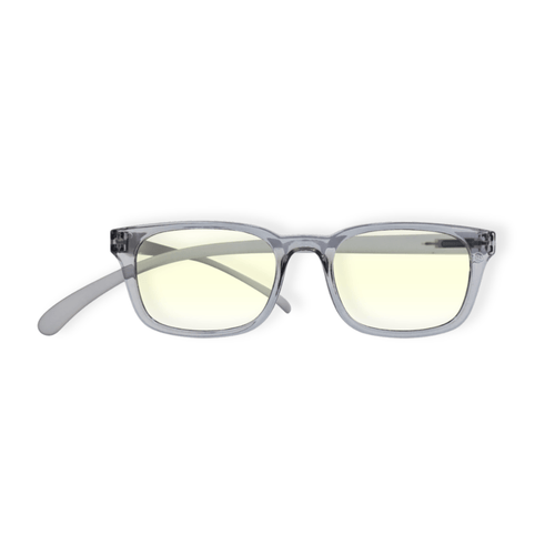 Klammeraffe No.11 blue light glasses in cloud color on a white background, unisex design with longer temples.