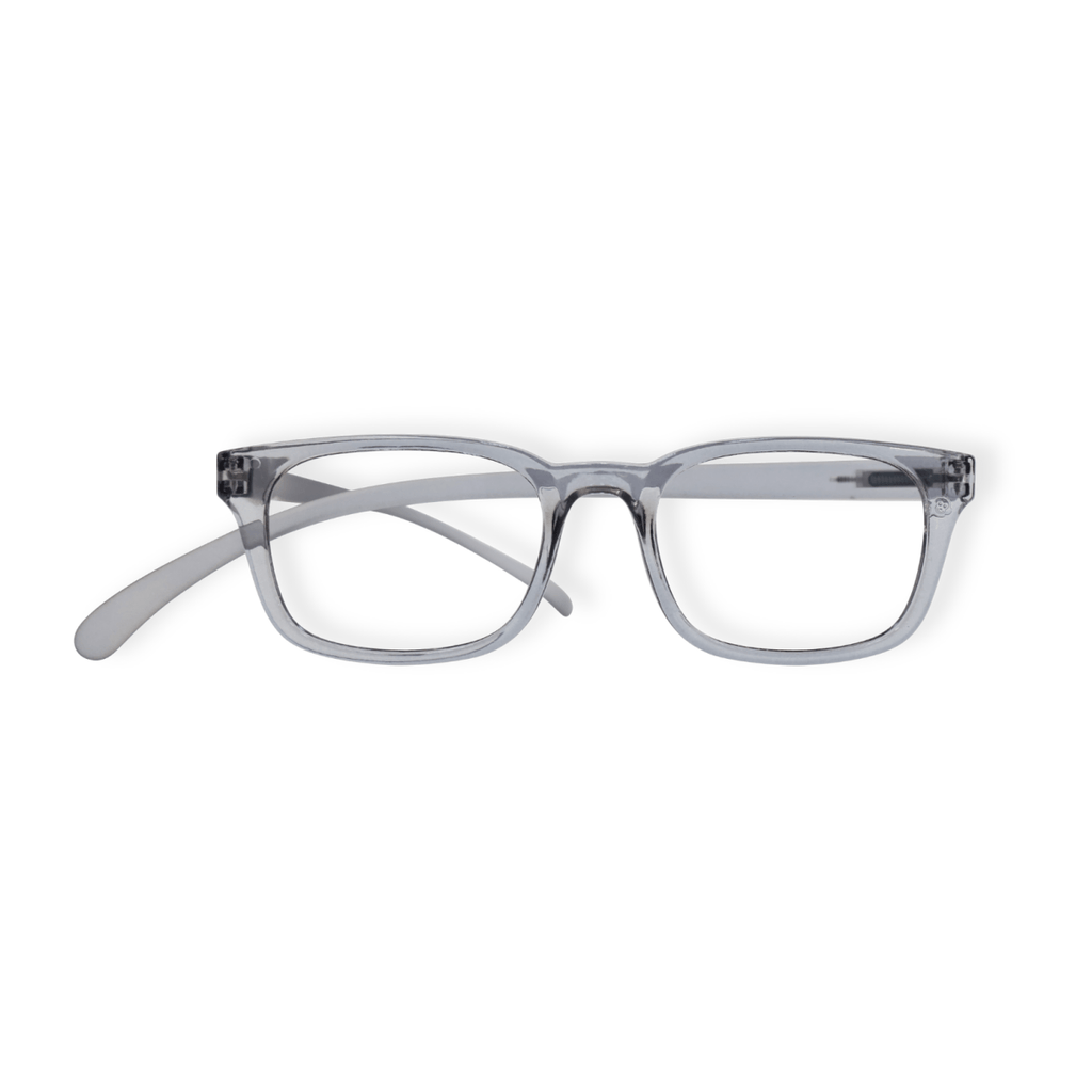 Klammeraffe No.11 reading glasses in cloud color on a white background, unisex design with longer temples.