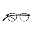 Klammeraffe No.12 reading glasses in black color on a white background, unisex design with longer temples.