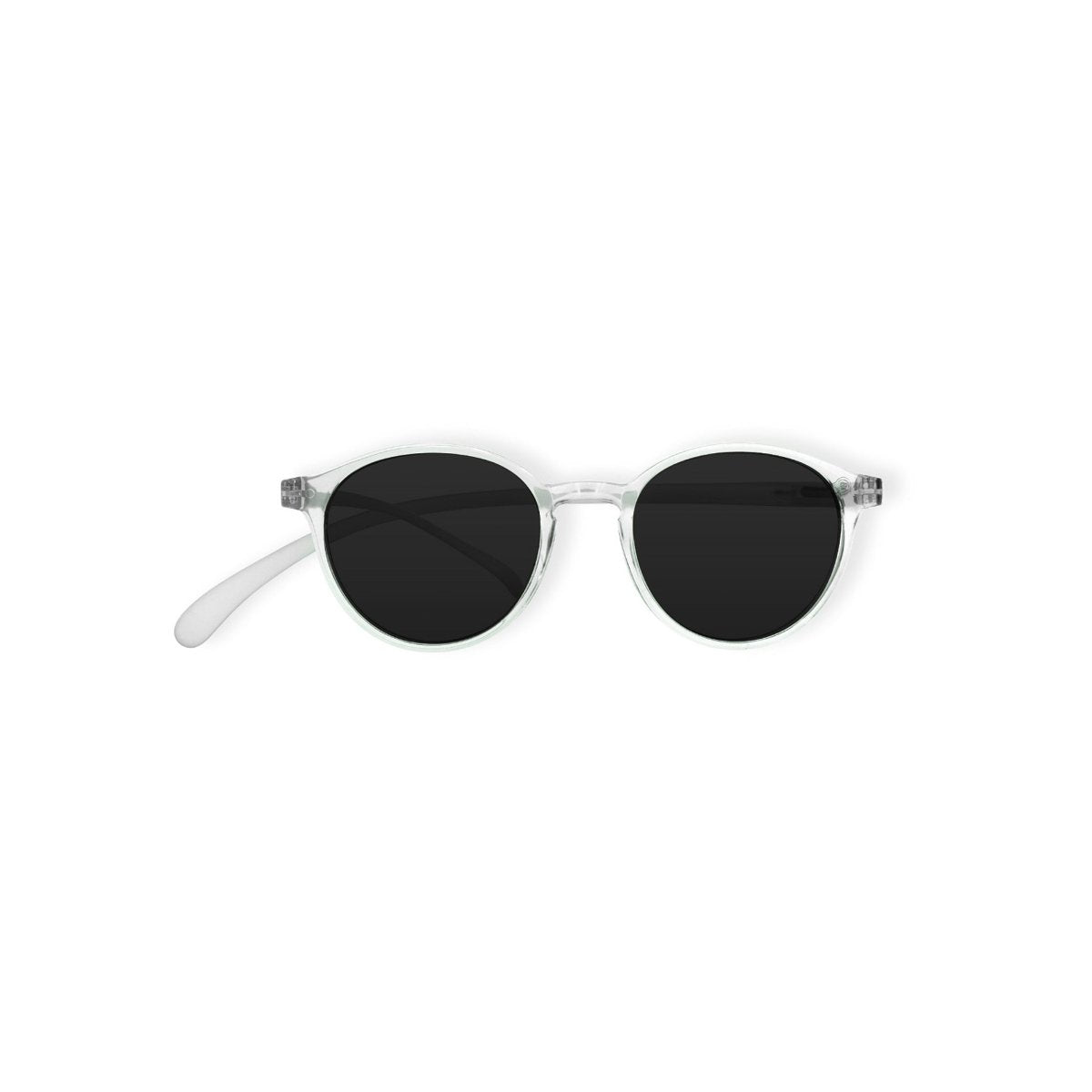 Klammeraffe No.13 sunglasses in crystal color on a white background, for kids and teens.